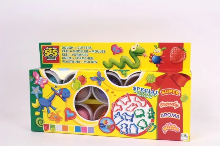 SES boetseerklei set 8×90 g met vormpjes (12 stuks)