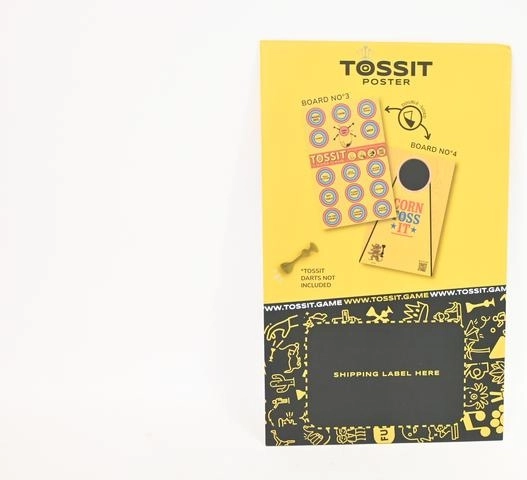 TOSSIT dubbelzijdige spelposter 2-in-1 – Chore game en Corn Toss It