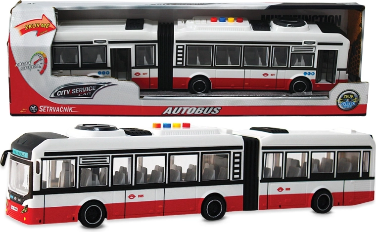 City Service Car gelede bus 1:16 rood met geluiden en vliegwiel