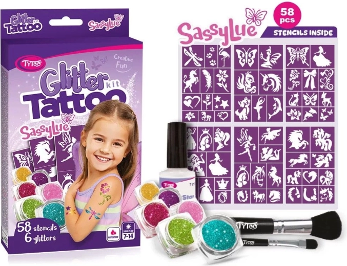 SassyLue grote set glinsterende tattoos voor meisjes