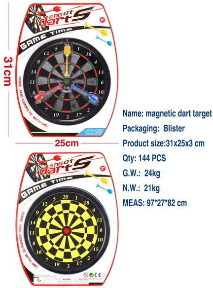 Dubbelzijdig magnetisch dartbord 20 cm met 3 pijlen