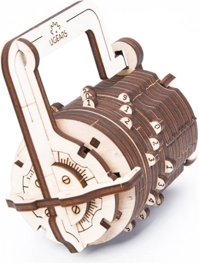 Ugears 3D-puzzel cijfer­slot – mechanische houten bouwset