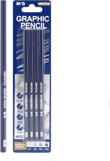 grafietpotloden m&g set 4 stuks