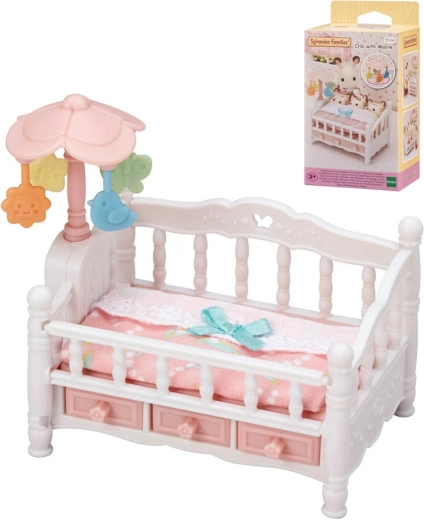 Poppenbedje met mobiel en accessoires