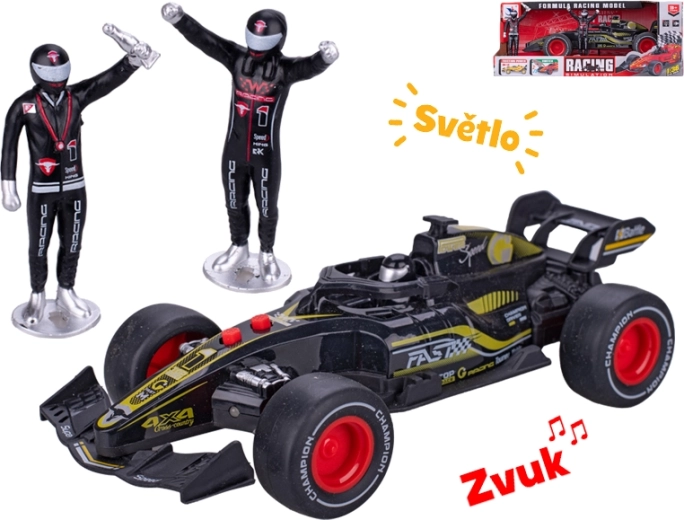 Racewagen met vliegwiel 19 cm met licht en geluid