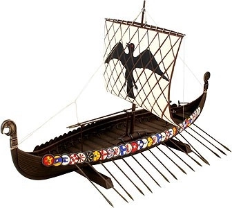 Kunststof model van een Vikingschip