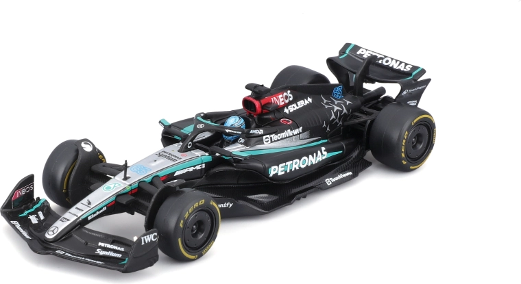 Bburago 1:43 Formule MERCEDES‑AMG F1 W15 George Russell in geschenkdoos