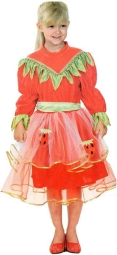Kostuum Aardbeienprinses voor meisjes 3–4 jaar
