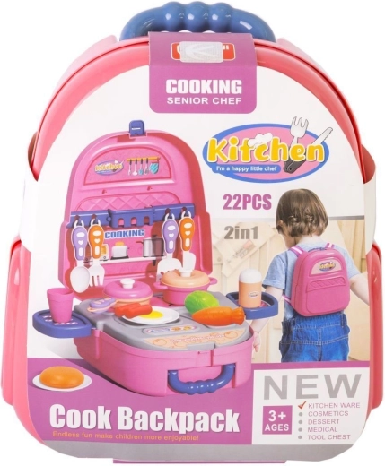 Mini kinderlijke keuken in een rugzak