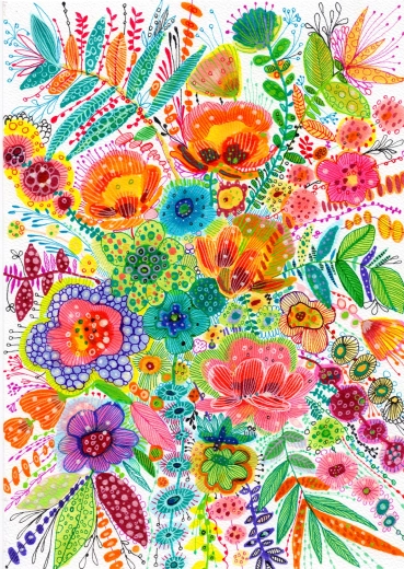 Enjoy puzzel Heldere bloemen 1000 stukjes