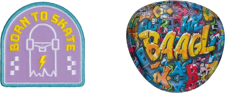 Verwisselbare BAAGL Baaglies-badges – 2 stuks, Skate Park Wall