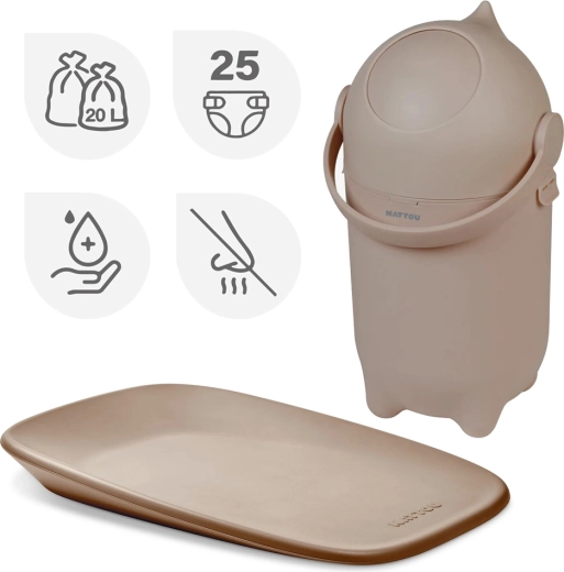 NATTOU luieremmer Dropy en verschoonmat Softy taupe 50 × 70 cm