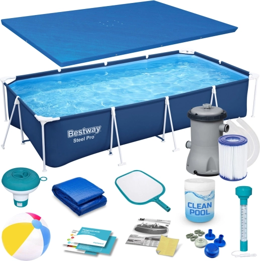 Tuinframezwembad 400 × 211 × 81 cm set 15-in-1 BESTWAY Steel Pro