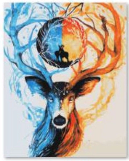 Diamantborduren (diamond painting) hert 30 × 40 cm - 1 stuk