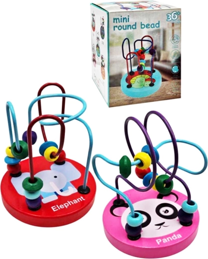 houten kralenlabyrint met diertje