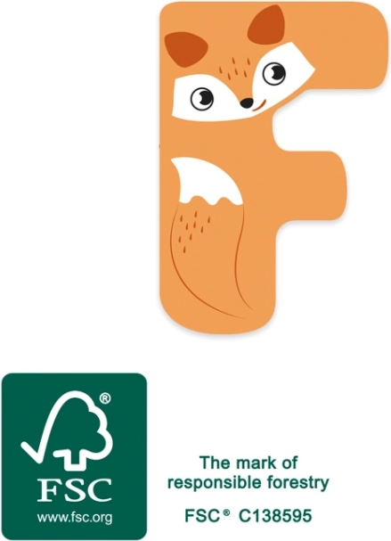 Small Foot Houten letter F met vos voor de kinderkamer