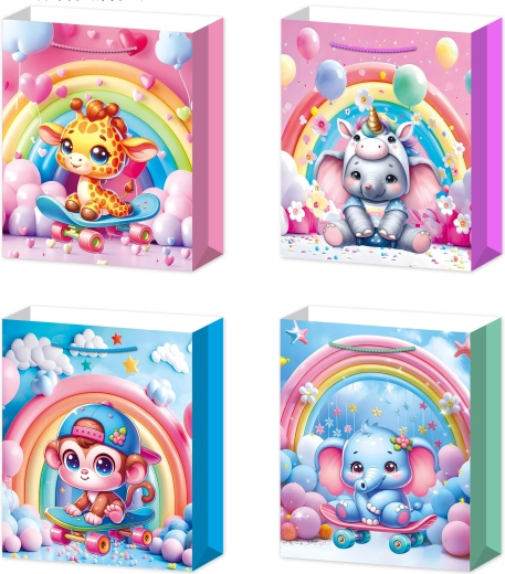 Cadeautas L met schattige dieren 30 × 40 × 12 cm