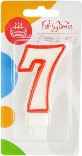 Verjaardagskaars cijfer 7 rood