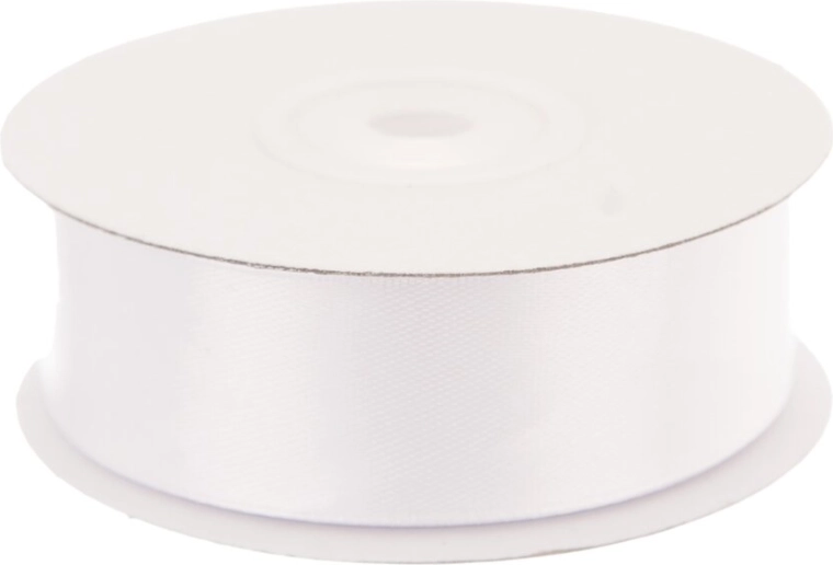 Satijnen wit lint 25 mm × 25 m