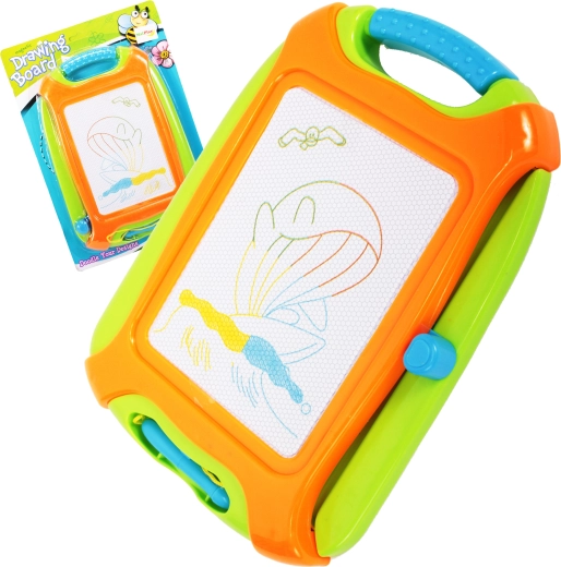 Kleurig magnetisch tekenbord met wisfunctie 26,5 × 18,5 cm met handvat