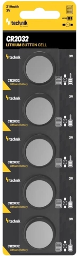 Technik Platinum lithium knoopcelbatterij CR2032 3 V, verpakking 5 stuks