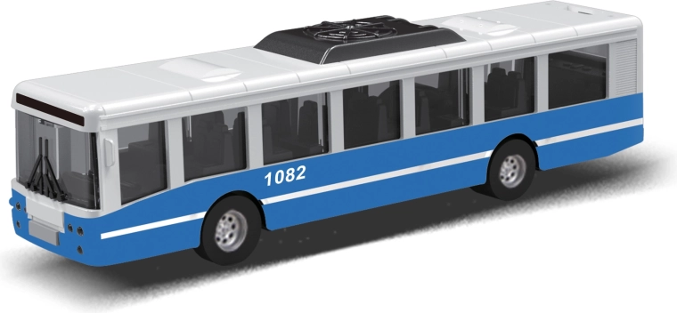 Stadsbus met vliegwiel 16 cm – blauw