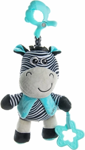 Educatief pluche speeltje met clip BABY MIX zebra