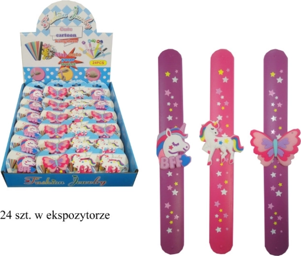 Zelfklikkende armband met eenhoorn of vlinder