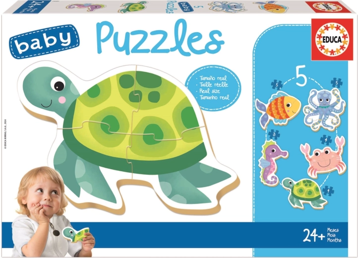 Educa baby puzzel waterdieren 5-in-1 (3–5 stukjes)