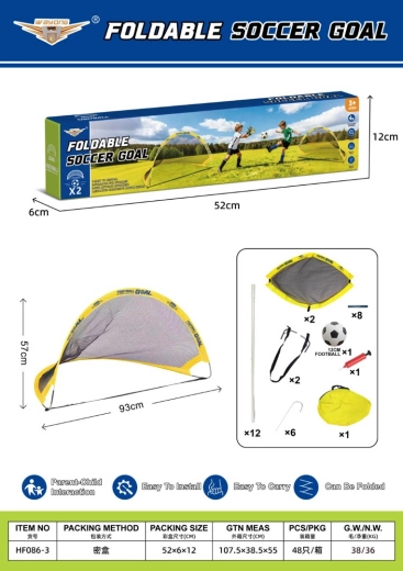 Opvouwbare voetbaldoelen met accessoires
