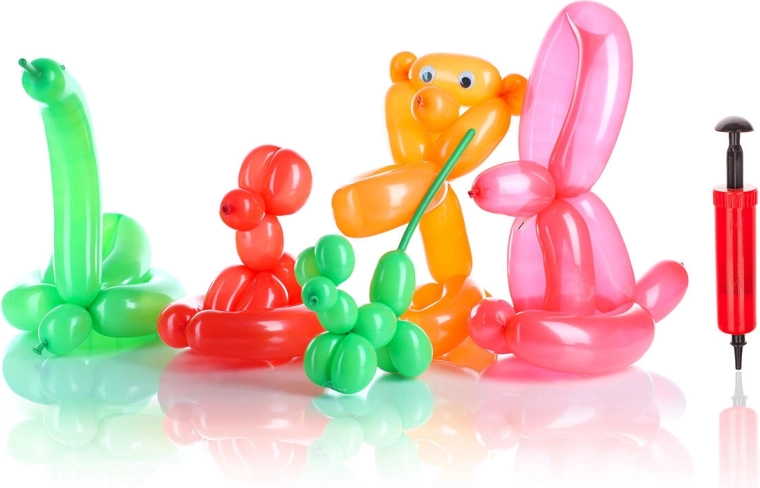 Modelleerballonnen 30 cm met pompje (6 stuks)