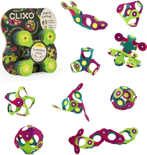 Magnetische bouwset Tiny & Mighty – dinosaurussen, 9 onderdelen