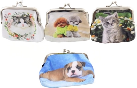 Portemonnee met dieren van kunstleer