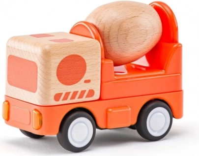 Houten betonmixer met verlichting en geluid