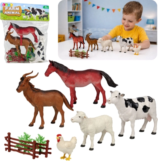 Set figuurtjes van huis- en boerderijdieren boerderij 13-delig