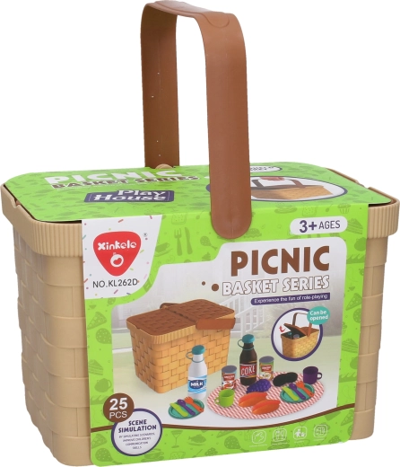 Picknickmand met servies en etenswaren 23 cm