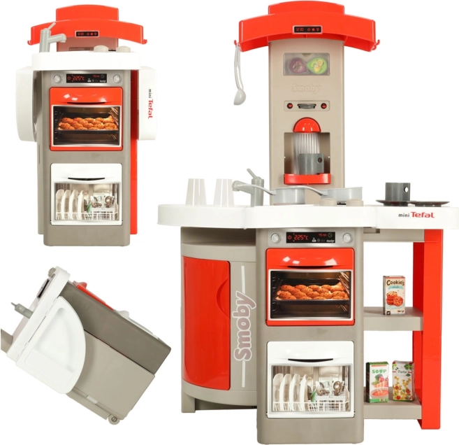 Smoby keuken MINI TEFAL OpenCook elektronisch, opvouwbaar met wieltjes