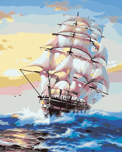 Norimpex Schilderen op nummer Zeilboot 40 × 50 cm