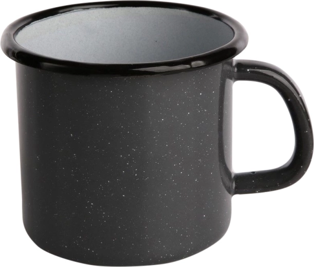 Grijze geëmailleerde mok met gespikkeld decor 0,45 l
