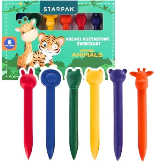 Waskrijtjes met diertjes 6 kleuren