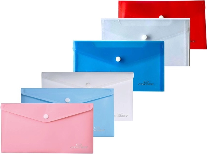Documentenmappen met drukknoop DL CONCORDE, mix van kleuren