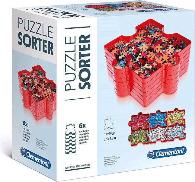 Clementoni sorteerset voor puzzels – set van 6 vakken