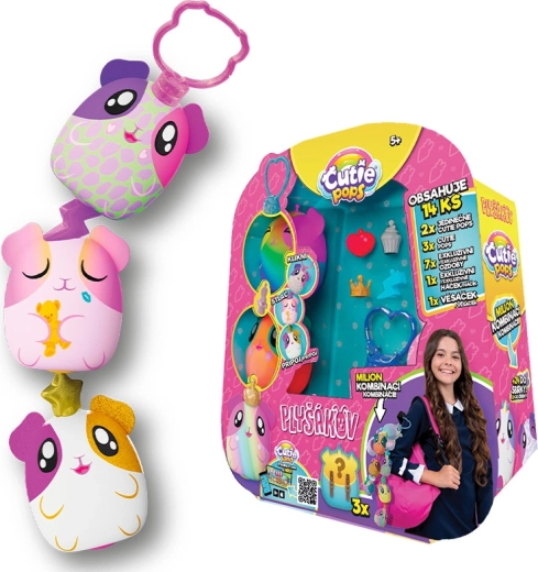 Cutie Pops mini pluche met verrassing – set van 5 stuks