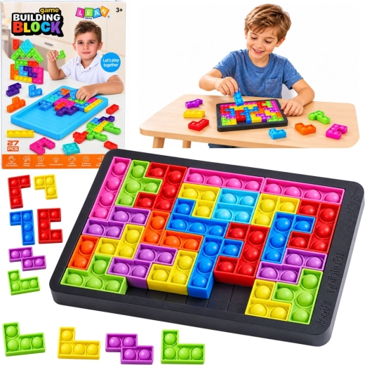 Sensorisch speelgoed Tetris Pop-It Puzzel 3-in-1