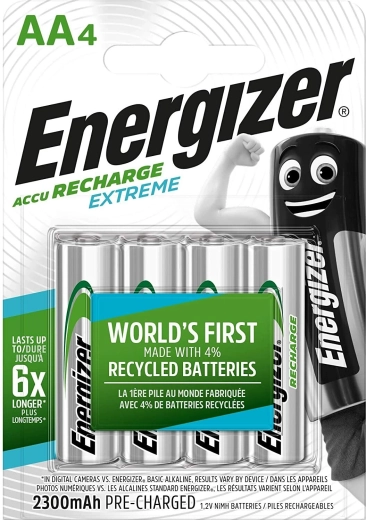 Energizer Extreme AA HR6 oplaadbare batterijen 2300 mAh, 4 stuks