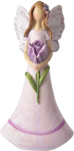 Decoratief beeldje Fee van polyresin paars 11 cm