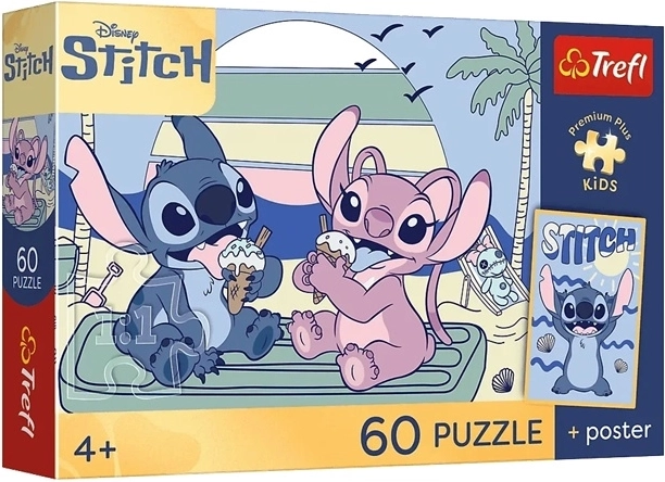 Puzzle Premium Plus Kids plezier met Stitch 60 stukjes