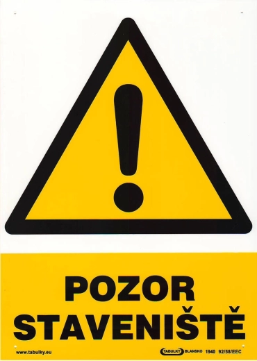 Veiligheidsbord Let op bouwplaats A4 kunststof