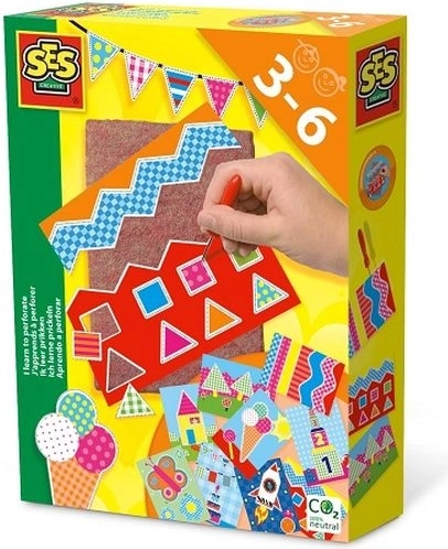 SES creatieve set voor kinderen – prikken met een pons