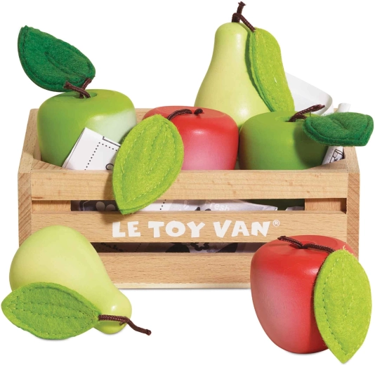 Le Toy Van houten kratje met appels en peren voor de kinderwinkel